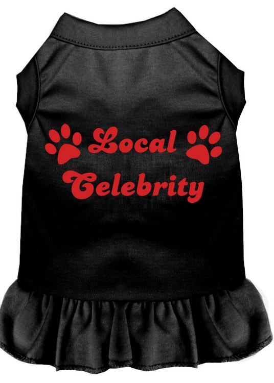 Local Celebrity Screen Print Dress Black Med